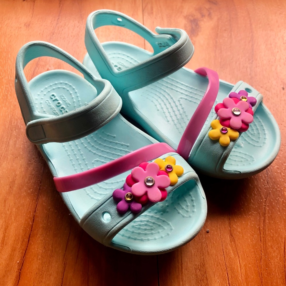 Crocs Toddler Lina K Sandals Ice Blue Size 8